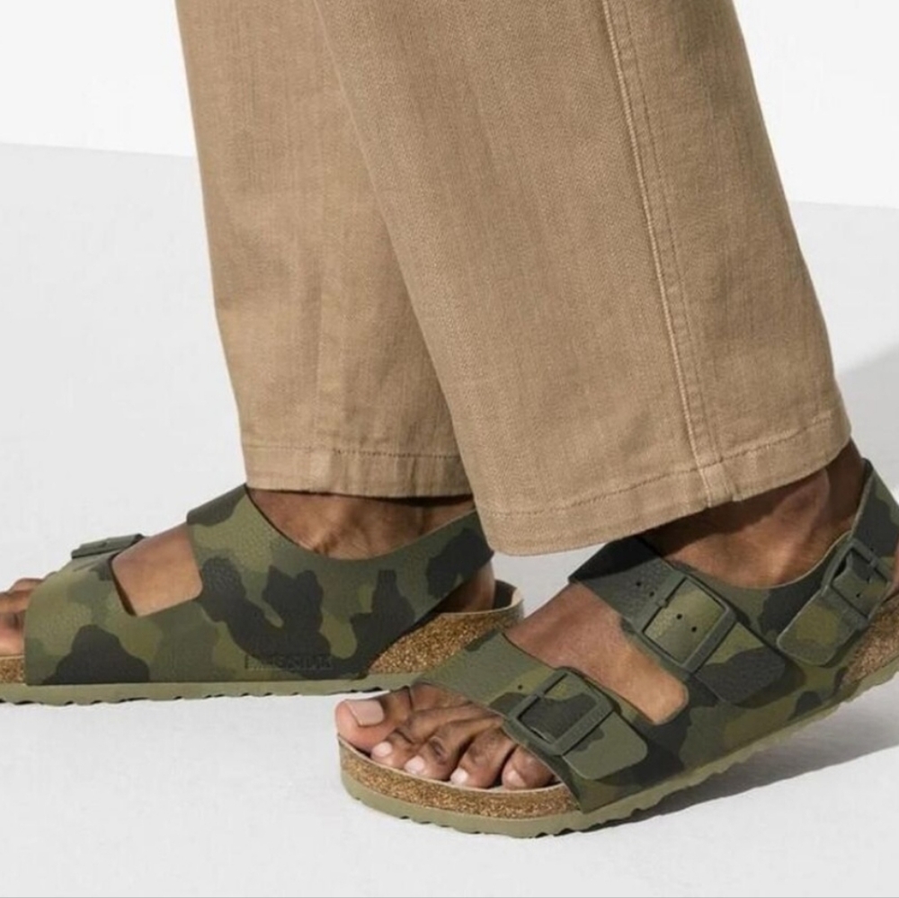 Birkenstock Milano Soft Footbed Birko-Flor - Desert Soil Camouflage Green  men12